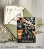 SAVE THE DATES photo vellum plexi  Sage Green Baby Breath  Save the Date Cards with Photo, Greenery Plexi Clear Save Our Dates with Photo 7