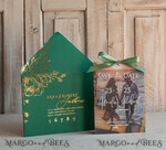 SAVE THE DATES photo vellum plexi  Emerald green Velvet Clear Gold Save the Date Cards with Photo, Plexi Save Our Dates with Photo 13