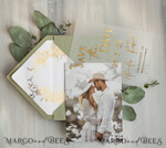 SAVE THE DATES photo vellum plexi  sage green Gold eucalyptus Save the Date Cards with Photo, Vellum Save Our Dates with Photo Gold Foil Calendar Cards 10