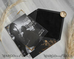 SAVE THE DATES photo vellum plexi  Black Gold Velvet Save the Date Cards with Photo, Plexi Clear Save Our Dates with Photo 11