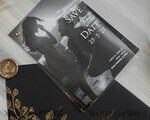 SAVE THE DATES photo vellum plexi  Black Gold Velvet Save the Date Cards with Photo, Plexi Clear Save Our Dates with Photo 11