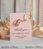 WEDDING FAVORS Resin Custom Resin Keychain Wedding Favors For Guests in bulk Custom Resin Keychain, Golden personalised Thank you gifts Teardrop Keychain with Gold-Plated Stainless Steel Hardware3