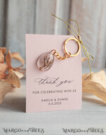 WEDDING FAVORS Resin Custom Resin Keychain Wedding Favors For Guests in bulk Custom Resin Keychain, Golden personalised Thank you gifts Teardrop Keychain with Gold-Plated Stainless Steel Hardware7