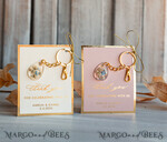 WEDDING FAVORS Resin Custom Resin Keychain Wedding Favors For Guests in bulk Custom Resin forget me not and baby breath flower  Keychain, Golden personalised Thank you gifts Teardrop Keychain with Gold-Plated Stainless Steel Hardware9
