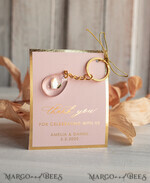 WEDDING FAVORS Resin Custom Resin Keychain Wedding Favors For Guests in bulk Custom Resin Keychain with heart, Golden personalised Thank you gifts Teardrop Keychain with Gold-Plated Stainless Steel Hardware6
