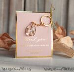 WEDDING FAVORS Resin Custom Resin Keychain Wedding Favors For Guests in bulk Custom Resin Keychain with heart, Golden personalised Thank you gifts Teardrop Keychain with Gold-Plated Stainless Steel Hardware7