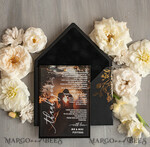 THANK YOU CARDS photo gold vellum plexi Plexi Wedding Photo Thank You Cards, velvet black Wedding Thank You Cards with Photo, Minimalist Thank You Cards Wedding9