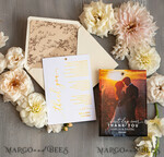 THANK YOU CARDS photo gold vellum plexi Plexi Wedding Photo Thank You Cards, Golden Wedding Thank You Cards with Photo, Minimalist Thank You Cards Wedding7