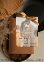 THANK YOU CARDS photo gold vellum plexi Printed vellum Wedding Photo Thank You Cards, Modern Wedding Thank You Cards with Photo, Minimalist Thank You Cards Wedding8