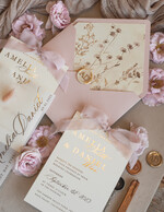 WEDDING INVITATIONS whimsical boho invites Whimsical Blush Gold Wedding Invitation with vellum etui natural dierd flowers pampass gras, Garden Elegant Floral Wedding Invitation with mirror gold heart35