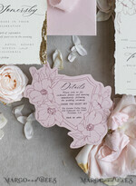 WEDDING INVITATIONS whimsical boho invites Vintage Floral Crest Monogram Blush Wedding Invitation with chiffon torn bow,  French Provence Garden Elegant Floral Wedding Invitation suite Deckled Torn edges , Elegant Toile de Jouy & Baroque Invitation set 13