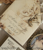 WEDDING INVITATIONS Vintage Baroque Vintage Baroque Wedding Invitation suite  Beige Golden Fine art Roses Wedding Invitations with rsvp Victorian wedding crest Chinoiserie Invites Royal Ornamental frame23