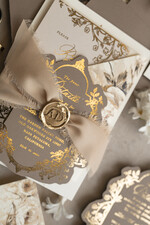WEDDING INVITATIONS Vintage Baroque Vintage Baroque Wedding Invitation suite  Beige Golden Fine art Roses Wedding Invitations with rsvp Victorian wedding crest Chinoiserie Invites Royal Ornamental frame25