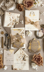 WEDDING INVITATIONS Vintage Baroque Vintage Baroque Wedding Invitation suite  Beige Golden Fine art Roses Wedding Invitations with rsvp Victorian wedding crest Chinoiserie Invites Royal Ornamental frame25