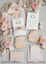 WEDDING INVITATIONS Vintage Baroque Vintage Baroque Wedding Invitation suite  Beige Golden Fine art Roses Wedding Invitations with rsvp Victorian wedding crest Chinoiserie Invites Royal Ornamental frame15