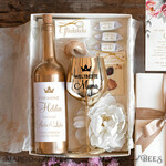Geschenke zum Muttertag Geschenkset Entspannung Geschenkidee zum Muttertag: Goldenes Schnapsglas & Flaschenetikett – Geschenkset für Mama mit Glückwünschen5