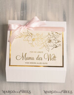 Geschenke zum Muttertag Geschenkset Entspannung Edles Muttertagsgeschenk: Geschenkbox mit Lindor Pralinen, glitzerndem Sekt, Rosenkerze & Champagnerglas – liebevolle Überraschung für Mama4