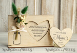 Geschenke zum Muttertag Grußkarten für Mama Geschenkidee zum Muttertag Holz-Statuette mit Widmung & Trockenblumen – Muttertagskarte mit Herz2