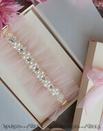 BRIDE bolero, robes, garter Geschenkidee für die Braut Strumpfband Tüll-Strumpfband mit Perlen in Geschenkbox – Überraschung vom Junggesellinnenabschied4