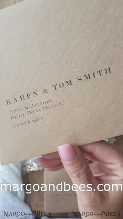 WEDDING INVITATIONS rustic / country / shabby chick Wedding invitations custom eco kraft stationery, wedding invitations with wax seal and hand made envelope, Rustic invitations 13