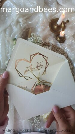 SAVE THE DATES acrylic gold magnets Personalised Gold Acrylic heart Save the Date Magnet and Card, ivory Wedding Save The Dates Plexi Magnets, Wedding Boho Save The Date Cards7
