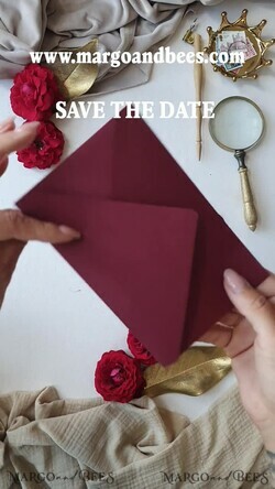 DATEN MERKEN Acrylgoldmagnete Personalisierter Save the Date Herzmagnet und Karte, Marrone Elegante Hochzeits-Save the Dates Acryl Gold Herz4