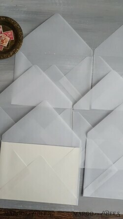 WEDDING INVITATIONS Velvet Envelopes  vellum Handmade envelopes transparent envelope for invitations, handmade Craft Envelopes for Wedding cards6