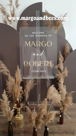 TABLE PLANS AND WEDDING WELCOME SIGNS plexi gold / velvet Luxury Clear and Gold Wedding Welcome Sign, Golden Wedding Decor, Personalised Wedding Sign, Wedding Board, Welcome Wedding Board 10