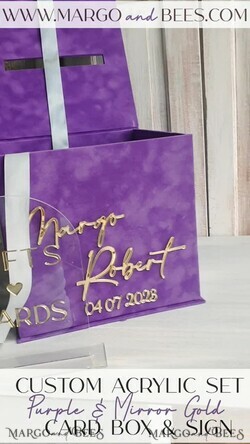  CARD BOXES velvet card boxes Gift Card Box & arch Sign Set , Velvet Purple wedding wishing well money gift card box, Personalized Wedding Card Box, Luxury Card Box, Wedding Card Box with Lid, Wedding Money Box, Wedding Card Box20