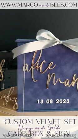  CARD BOXES velvet card boxes Gift Card Box & Cards well wishes Sign Set , Velvet Navy wedding wishing well money gift card box, Personalized Wedding Card Box, Luxury Card Box, Wedding Card Box with Lid, Wedding Money Box, Wedding Card Box8