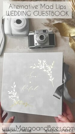 WEDDING GUEST BOOKS alternative guest book   gold grey  Alternative Guestbook Wedding Mad Lib Sheets in Velvet Box Marriage advice mad lib Box Instax Leave a Note to Bride & Groom Personalised Box7