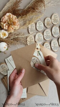 SAVE THE DATES rustic boho magnets Wedding Save The Date Card and wooden slice Magnet, craft Save Our Date wood slice Magnets, Boho save our dates Cards wooden Magnets Cards, boho wedding save the date cards and slice magnets3
