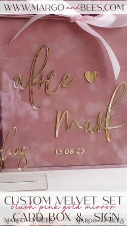  CARD BOXES velvet card boxes Gift Card Box & Cards well wishes Sign Set , Velvet Blush wedding wishing well money gift card box, Personalized Wedding Card Box, Luxury Card Box, Wedding Card Box with Lid, Wedding Money Box, Wedding Card Box25