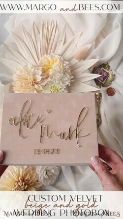 PHOTO ALBUM/ PHOTO BOX  Velvet Photo Box Photographer Box  Tan Velvet Photo Box Photographer Box Wedding Memory Box, Beige Custom Keepsake Box, Taupe Photographer Gifts for Clients, Wedding Pictures packaging, Custom photography Nude box38