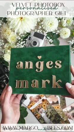 PHOTO ALBUM/ PHOTO BOX  Velvet Photo Box Photographer Box  Emerald Green Velvet Photo Box Photographer Wedding Memory Box, Greenery Custom Keepsake Box, Garden Photographer Gifts for Clients, Wedding Pictures packaging, Custom photography box22