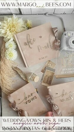 WEDDING GUEST BOOKS Bundle Gustbooks & Vows set Bundle Personalised  Wedding Guest Book & Custom Made Wedding Vows set of two - Bundle guestbook and vows books 22