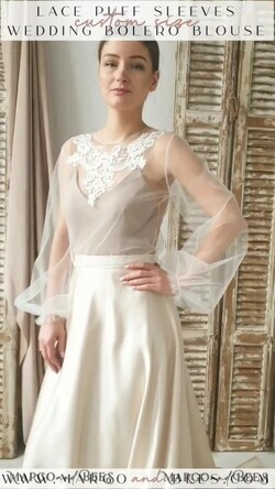 BRIDE bolero, robes, garter LACE WEDDING BOLERO Ivory Lace Wedding bolero long sleeve, Shrug Women Wedding, Bridal Backless Coverup, Ivory Blouse for Bride, Bridal Lace Blouse, dress capalet32
