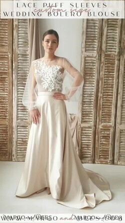 BRIDE bolero, robes, garter LACE WEDDING BOLERO Ivory Lace Wedding bolero long sleeve, Shrug Women Wedding, Bridal Backless Coverup, Ivory Blouse for Bride, Bridal Lace Blouse, dress capalet15