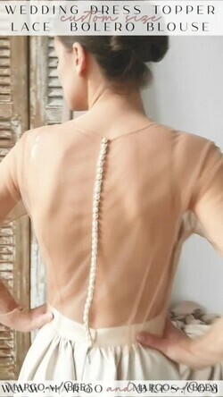 BRIDE bolero, robes, garter LACE WEDDING BOLERO Ivory Lace Wedding bolero long sleeve, Boho Shrug Women Wedding, Bridal Backless Coverup, Ivory Blouse for Bride, Bridal Lace Blouse, dress capalet8