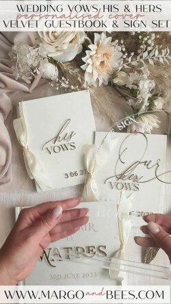 HOCHZEITS-GÄSTEBÜCHER Bundle Gustbooks & Vows Set Elfenbein Golden Bundle Personalisierte Hochzeitsgästebuch & Maßgeschneiderte Hochzeitsgelübde Set von zwei - Bundle Gästebuch und Gelübde Bücher19