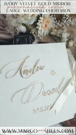 FOTOALBUM/ FOTOBOX Velvet Foto Box Fotografen Box Elfenbein Große Samt Foto Box, Gold Fotografen Box, Hochzeits Erinnerungsbox, Gold Spiegel Maßgeschneiderte Erinnerungsbox, Fotografen Geschenke für Klienten, Hochzeitsbilder Verpackung, Maßgeschneiderte Fotobox20