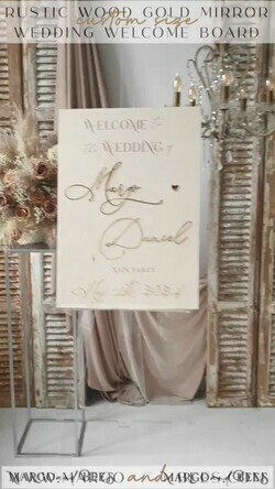 TABLE PLANS AND WEDDING WELCOME SIGNS rustic rustic wood & Gold Wedding Welcome Sign,  Boho Golden Wedding Decor, Personalised Wedding Sign, Wedding Board, Welcome Wedding Board 17