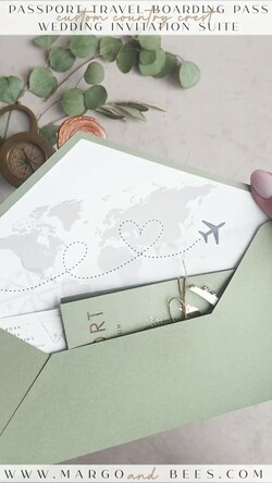 HOCHZEITS EINLADUNGEN Pass zur Liebe / Strandhochzeits-Einladungen Salbeigrüne Pass-Hochzeitskarte, Hochzeitskarten Boardingticket, Toskana Pass-Hochzeitskarten im Ausland, Hochzeits-Einladungen für Destinationen, Reisekarten-Hochzeitsstationery.10