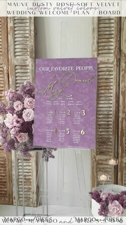 TABLE PLANS AND WEDDING WELCOME SIGNS plexi gold / velvet mauve velvet & Gold Modern velvet Seating Chart, Purple 3d Elegant Find Your Seat, Dusty Rose  Seating Plan, Lillac Luxury Wedding Table Plan, Wedding Decoration with golden letters17