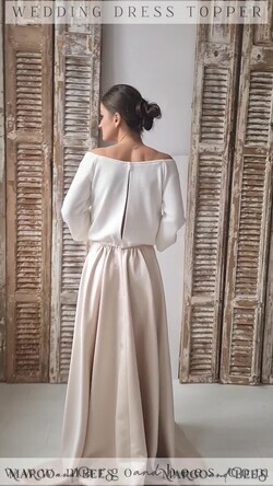 BRIDE bolero, robes, garter WEDDING BOLERO & SHRUGS Wedding Bolero Long Sleeve, Wedding Puff Sleeve Shrug, Bridal wedding Coverup,  Wedding Dress Topper, Bridal Capelet14