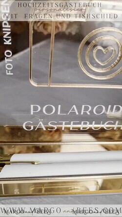 WEDDING GUEST BOOKS Hochzeitsgästebuch Hochzeitsfoto-Gästebuch Polaroid Gold Acrylic Hochzeitsgästebuch Personalisiert Schilderset Samtbeige Sofort-Fotobuch Boho Elegant Instax Hochzeitsfoto-Gästebuch15