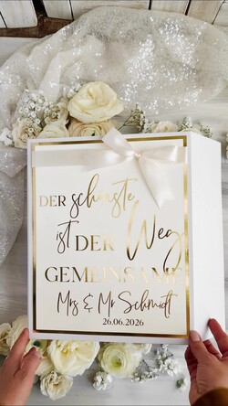 FRISCH VERHEIRATETES PAAR GESCHENKE Geldgeschenk zur Hochzeit Geschenkschachtel für Geld Geldgeschenk zur Hochzeit mit Strauß aus Trockenblumen personalisiert3