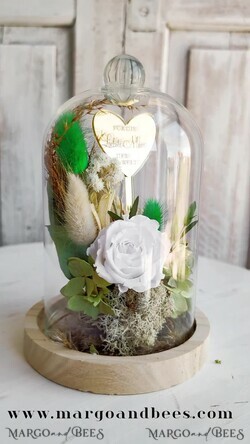 Geschenke zum Muttertag Glaskuppel mit Trockenblumen Glaskuppel mit Trockenblumen & Rose – Geschenkidee zum Muttertag5