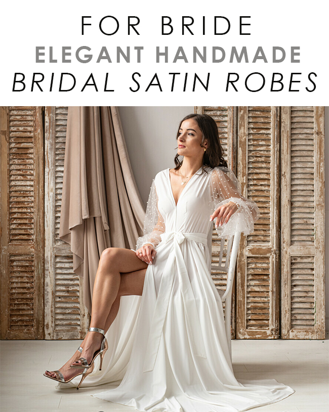 Bride-dressing-WEDDING-satin-robes
